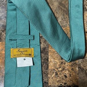 Tom James Teal Checkered Men's Tie